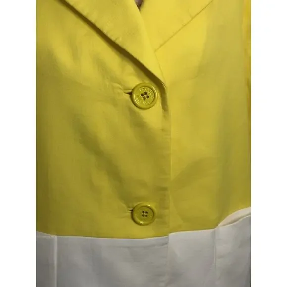 NWT Kate Spade NY Hayley Coat light jacket dress yellow white dive in $498 SZ 14 - Picture 6 of 13